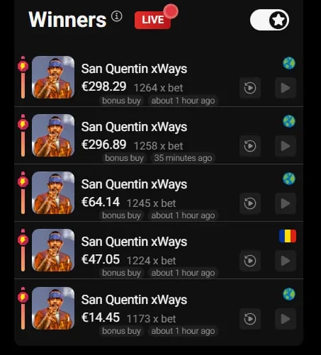 San Quentin xWays winner screen example